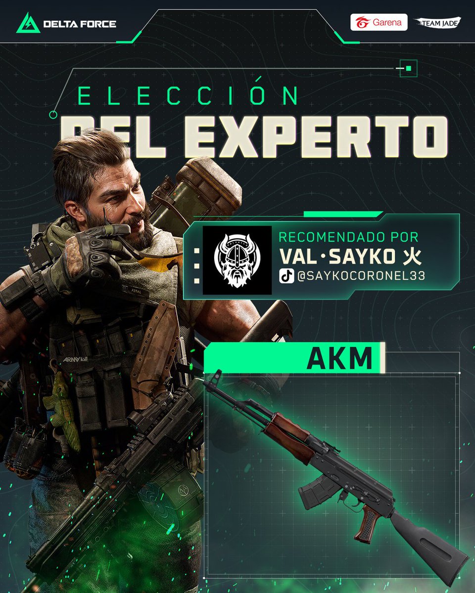 deltaforce_lat's tweet photo. Elección del Experto 💥

La AKM de VAL・SAYKO 火 llega con VALHALLA FAM para:
⚔️ Operación: Extracción: 6JTLGI80C2LFLKM6057CS
🎯 Conflicto Bélico: 6JTLGTO0C2LFLKM6057CS

No olvides de seguir a  @saykocoronel33 en TikTok.

#GarenaDeltaForce #DeltaForceLATAM #ElecciónDelExperto https://t.co/U9VW75zuVF