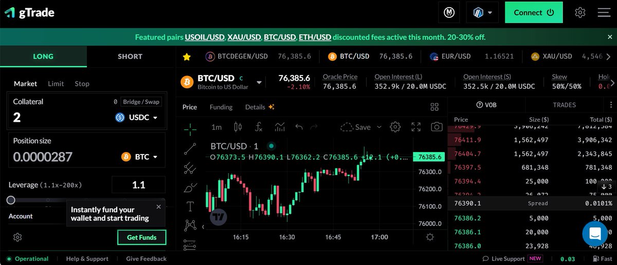 Gyokeres_eth's tweet photo. MegaETH Apps - Gains Network

@GainsNetwork_io doesn't need many explanations, it's a perp dex. But instead of matching buyers and sellers, you trade against a shared liquidity pool (the gToken vault), which is what allows leverage up to 150x on crypto and 1000x on forex

Apart from trading, you can stake GNS to earn a share of platform fees, and you can deposit USDm to mint gUSDm to earn yield from trading fees

I've deposited USDm for gUSDm and testing their perp dex, you can also try to do delta neutral strategies with GMX also on MegaETH for example