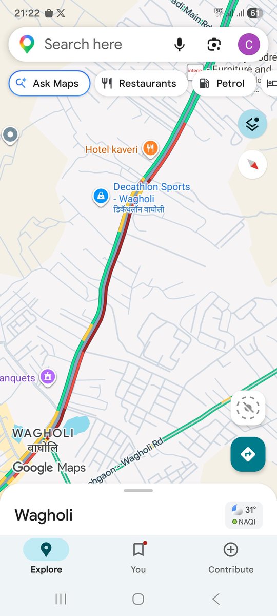 AumRunwal's tweet photo. Day ♾️ 
Reporting traffic chaos..
Wagholi...
Cars , scooters and heavy vehicles approaching from the opposite side..

One decision of making a flyover pending since year's 
@nachiket1982 
@narendramodi
@PMOIndia 
@CMOMaharashtra 
@Devendra_Office 
@mieknathshinde https://t.co/GCy39SdioF