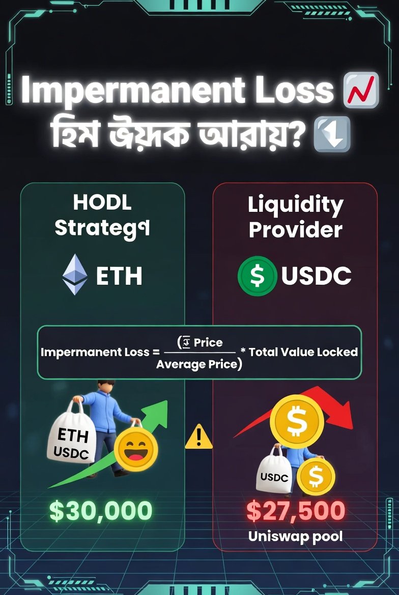 Siyampost's tweet photo. How does Impermanent Loss hurt? 📉
Providing liquidity results in losses due to price fluctuations. Sometimes the loss is greater than holding.
Tips:
- Use stable coin pairs
- Start with small amounts
Have you seen IL? 👇
#DeFi #DeFiChallenge #YieldFarming @cryptomechanicX https://t.co/kcmx44gJUF