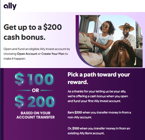BankMindful's tweet photo. $200 bonus if you open your first @Ally Invest account, transfer $1,000 in cash and/or securities within 30 days, and maintain the balance for 90 days.
https://t.co/si2FOf6uTL https://t.co/rCmzCphIoe