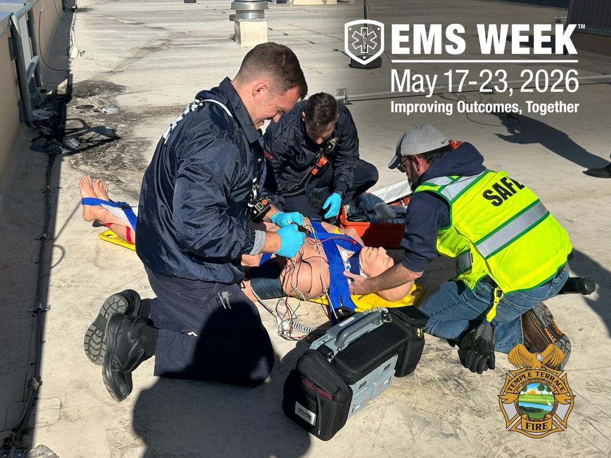 TempleTerraceFD's tweet photo. EMS Week – Education Day
Training never stops at TTFD. From hands-on drills to public education programs, our firefighters and paramedics continuously train to stay prepared and help keep our community safe. 🚑💙
#EMSWeek #TTFD #EMSEducation https://t.co/xXdf15gGTt