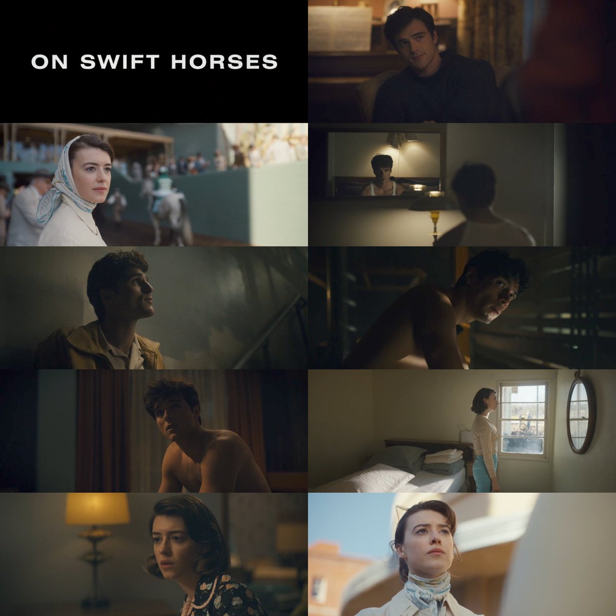 filmstill8's tweet photo. on swift horses (2025)
dir. daniel minahan
cinematography by luc montpellier

daisy edgar-jones, jacob elordi, will poulter &amp; diego calva https://t.co/Z68IMVld0Q