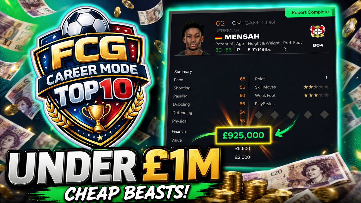 FCGems_'s tweet photo. Top 10:
Cheap Career Mode Beasts 
#FC26 💎

📺 https://t.co/Woim8I0TwR https://t.co/sTMq0P233j