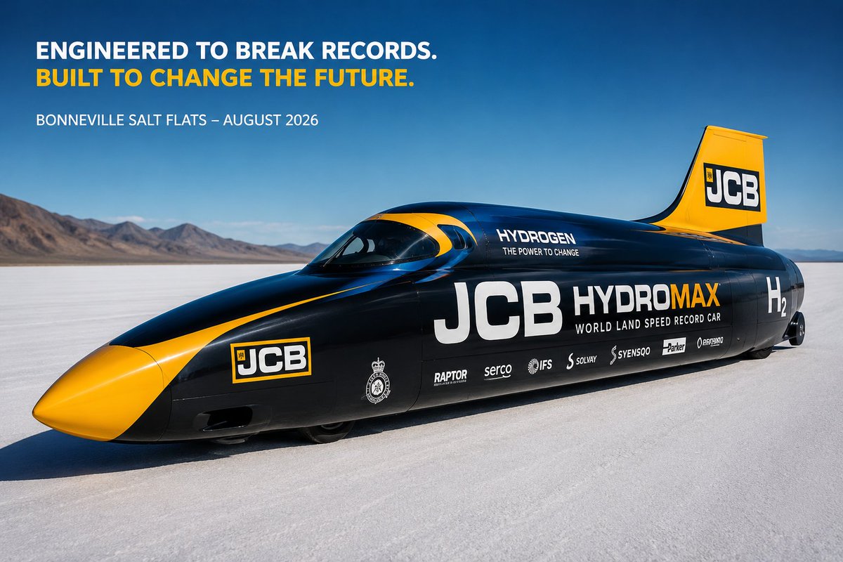 autoedge_in's tweet photo. JCB is back at Bonneville — this time with hydrogen power.
The new 1,600 bhp Hydromax aims to prove that clean combustion tech can be fast, powerful, and practical for heavy industry.
Hydrogen isn’t just the future of mobility — it may be the future of machines. #JCB #Hydrogen #Engineering