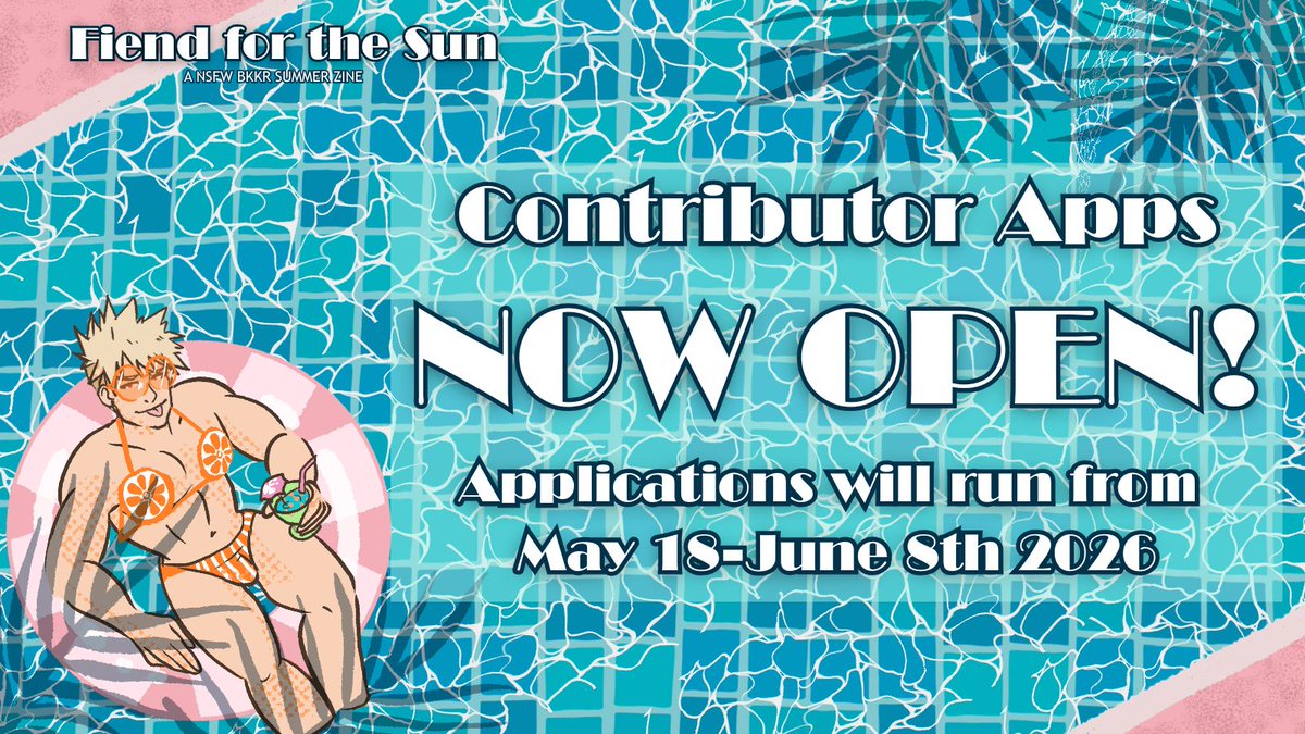 BKKRSummerZine's tweet photo. We've been building up towards that big O, and it's finally here 🥵💦 

Contributor applications are now OPEN.
Show us everything you've got, we're eagerly waiting! 😏 

🔥Links to all apps below.🔥 

#BKKR #KRBK #KRBKKR #BakuKiri #Bakugou #Kirishima https://t.co/QmtfG6A0gD