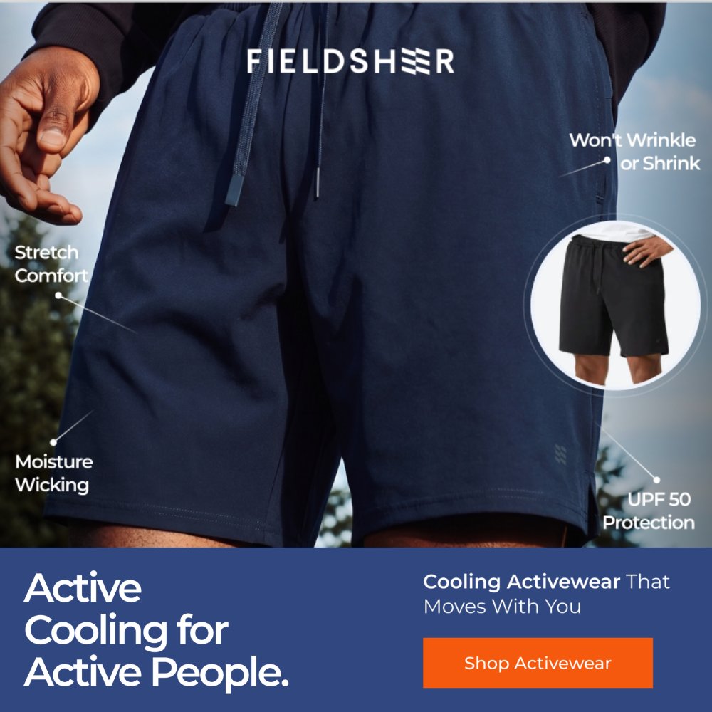 Fieldsheer's tweet photo. Your new everyday shorts just dropped 👀
Built for movement and everyday wear

The new men’s active shorts feature lightweight stretch fabric, moisture-wicking performance, UPF 50 protection, and a relaxed fit that moves with you 

#Fieldsheer #FieldsheerLife #Activewear https://t.co/cgymXCeg2V