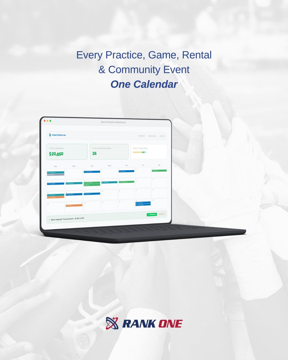 rank1sport's tweet photo. Highlighting a valued Rank One partner: @practiceplan_io  👋

Great athletic facilities don’t happen by accident.

They’re intentionally designed to support athletes, maximize space, and create better experiences for teams and communities.

From planning and layout to scheduling and usage, it’s all about:
✔️ Efficiency
✔️ Accessibility
✔️ Flexibility
✔️ Long-term growth

The result? Facilities that elevate performance, reduce conflicts, and bring people together.

Smart planning = stronger programs.

See why Rank One has partnered with PracticePlan here: https://t.co/pkdeDIxhJM