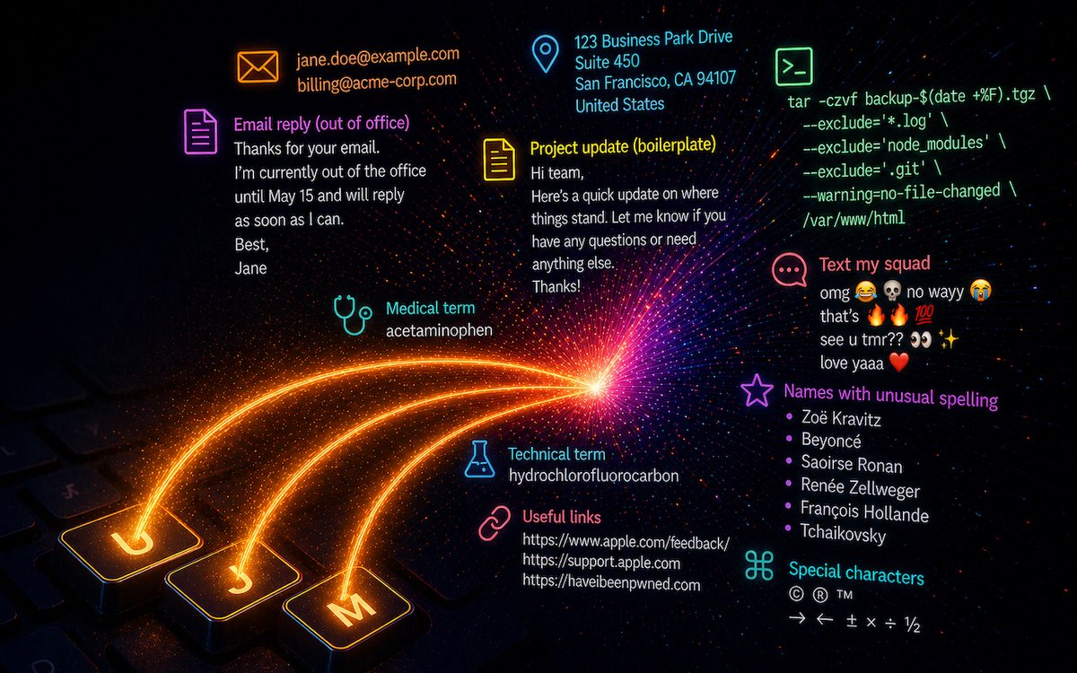 MacTLC's tweet photo. Tired of typing the same email address, phone number, or tricky words over and over? Text expansion on Mac and iOS can save you keystrokes every day. Read more here: https://t.co/fi3Nhekw8R https://t.co/wiBjtDLu6D