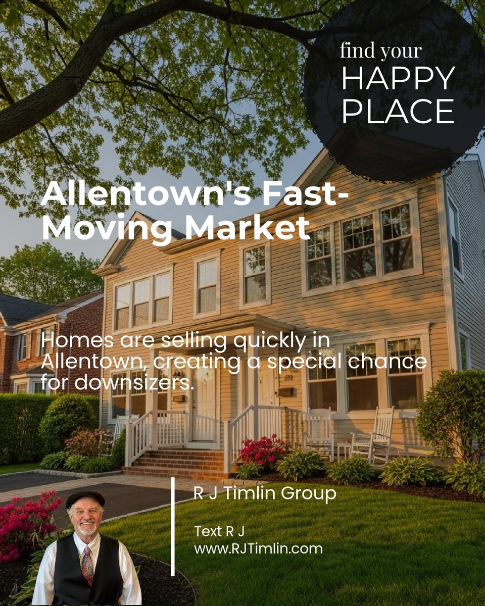 RJTSellsHomes's tweet photo. When homes in Allentown sell faster, downsizers gain a real advantage, serious buyers act quickly and offer strong terms. 

Would you make a move while this window stays open? https://t.co/4PDH7EcGeG