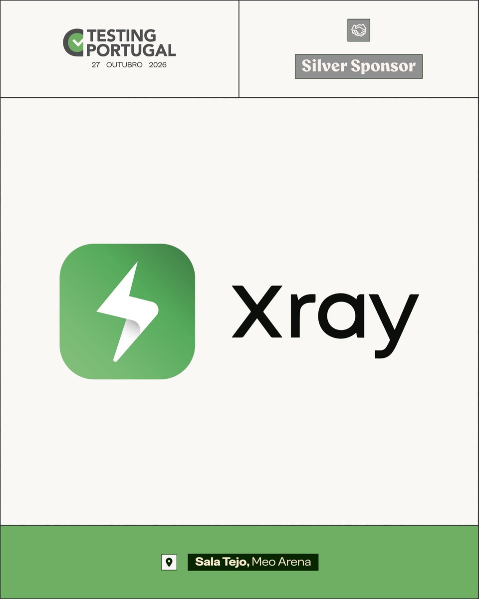 PSTQB's tweet photo. É com enorme entusiasmo que anunciamos o novo 𝙨𝙥𝙤𝙣𝙨𝙤𝙧 oficial da Conferência #TestingPortugal 2026: Xray! 🚀

De 𝘵𝘦𝘴𝘵𝘦𝘳𝘴, para 𝘵𝘦𝘴𝘵𝘦𝘳𝘴.

Saiba mais sobre todas as oportunidades de visibilidade para a sua empresa em:
▶️ https://t.co/GYjGKzEOBj https://t.co/ncaeMkjW1j