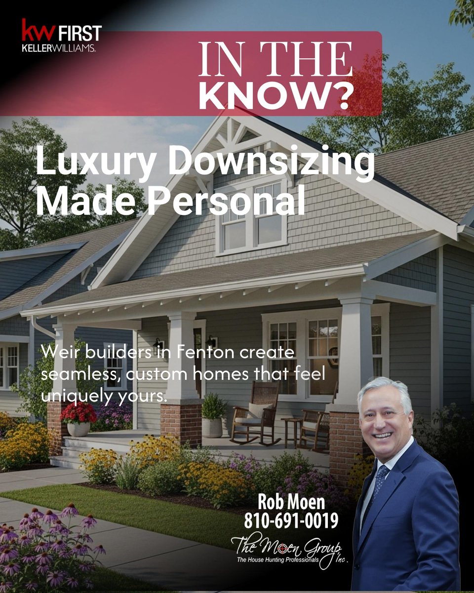 RobMoen's tweet photo. Custom builders like Weir in Fenton make downsizing into a luxury new home feel personal and effortless. 🏡✨

What custom touch would make your next home feel like it was built just for you? https://t.co/mQ33DBIicy