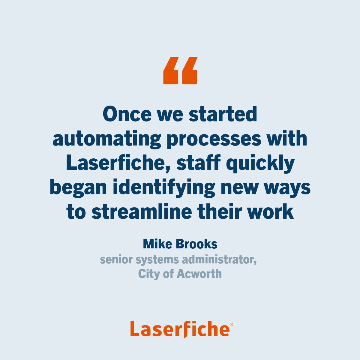 laserfiche's tweet photo. Tired of slow processes holding your city departments back? 🚫 

The City of Acworth solved it. By streamlining processes with Laserfiche, they achieved faster services for their community. 🎉  

Read their automation journey: https://t.co/6JjtLNLfFS https://t.co/P1gaATEVbJ