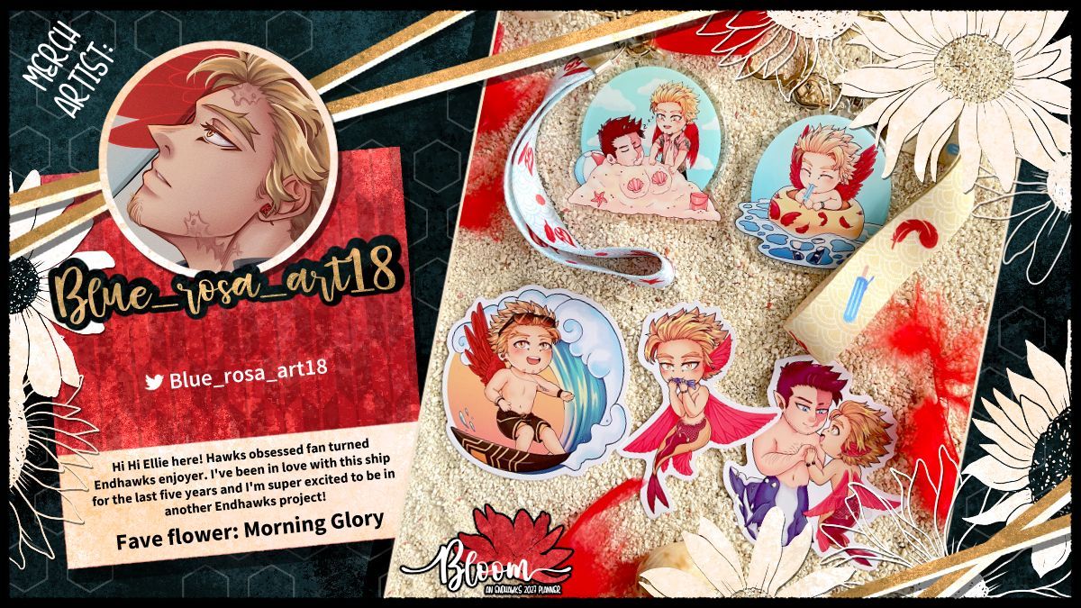 bloomendhawks's tweet photo. 🌻Contributor Spotlight 🌻 

Expect only the cutest and hottest merch available from @blue_rosa_art18 ! You'll be frothing at the mouth when you see what's been cooked up! Their favorite flower is Morning Glory! https://t.co/ArCTQlFQvP