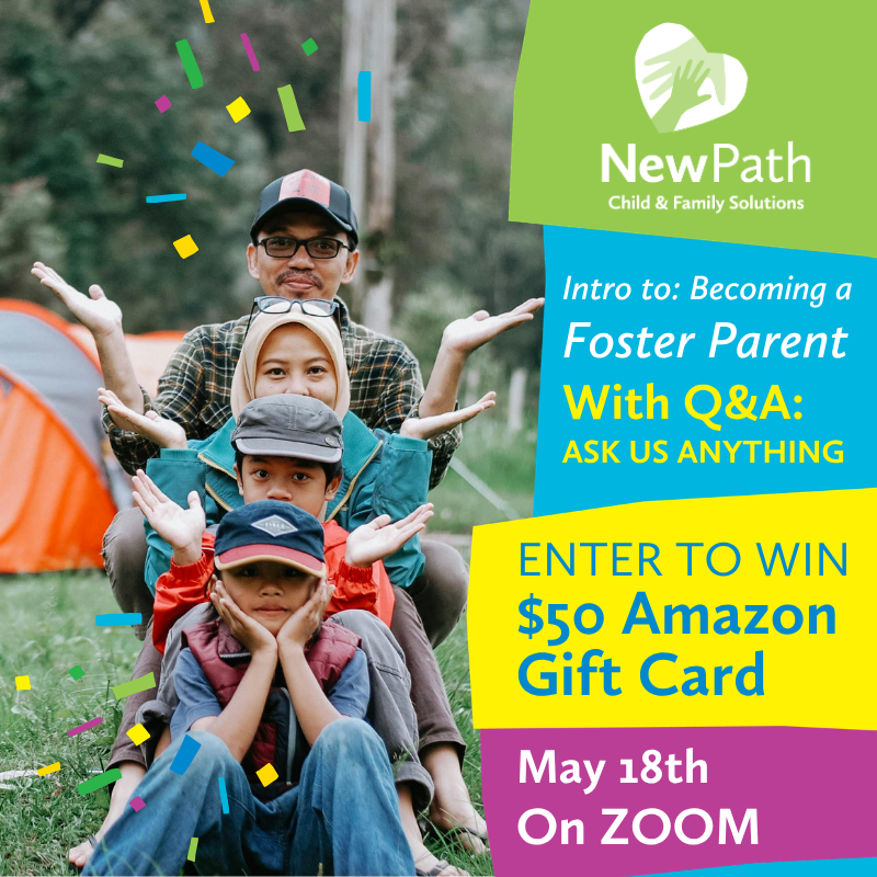 NewPathFamily's tweet photo. Join us for a Q&amp;A-Foster Parent 101 Session TODAY from 6:00 pm-7:00 pm as we dive into what fostering looks like and if it is right for you 💙 #mynewpath
.
Register to enter to win an Amazon gift card and begin your new path: https://t.co/Y8X4eylv6S https://t.co/4lpaRXkizs