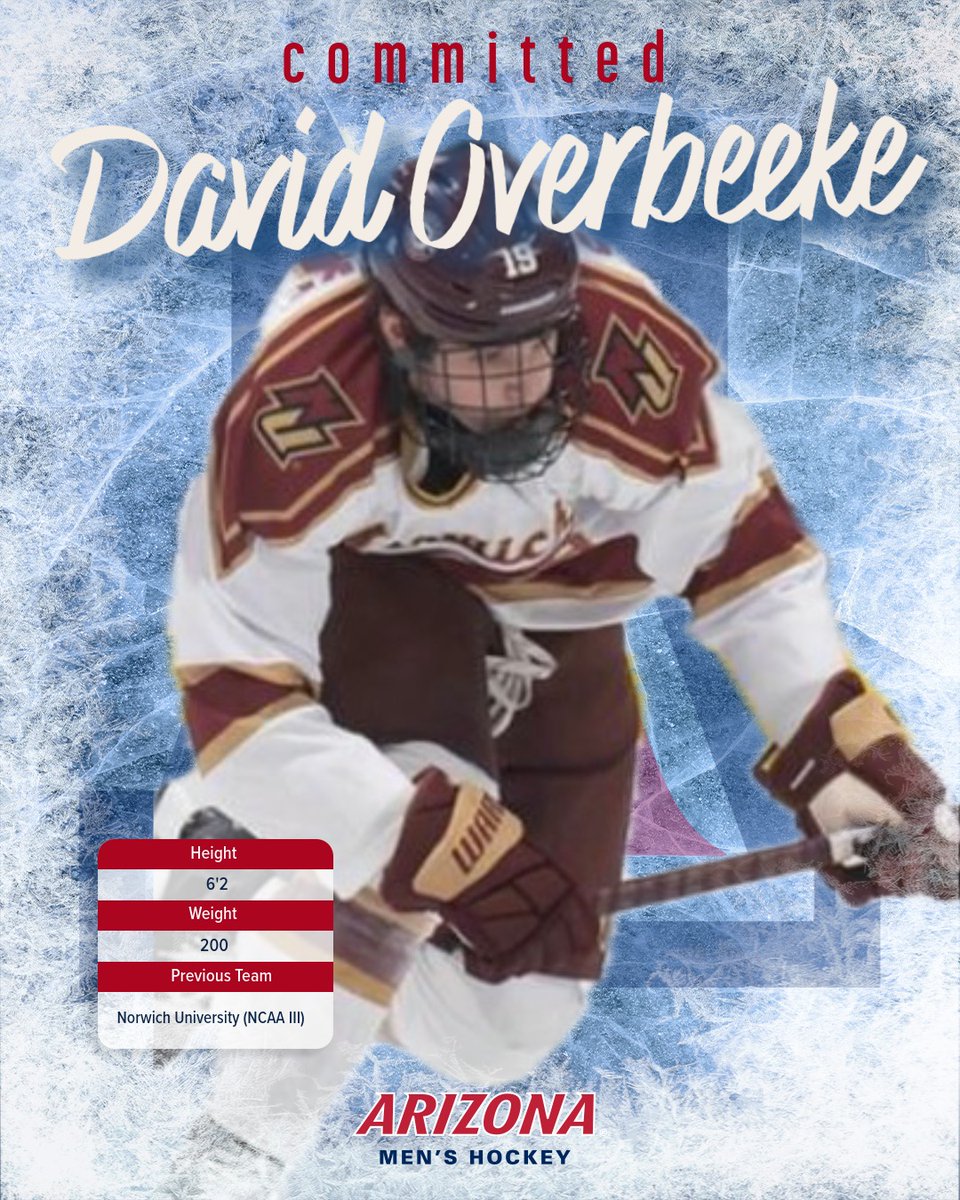 UAWildcatHockey's tweet photo. Wildcat's Add Power-Forward NCAA Transfer, David Overbeeke!
https://t.co/6Tm5Z8bbZj

#BearDownRiseUp https://t.co/U9WVsLWFMs