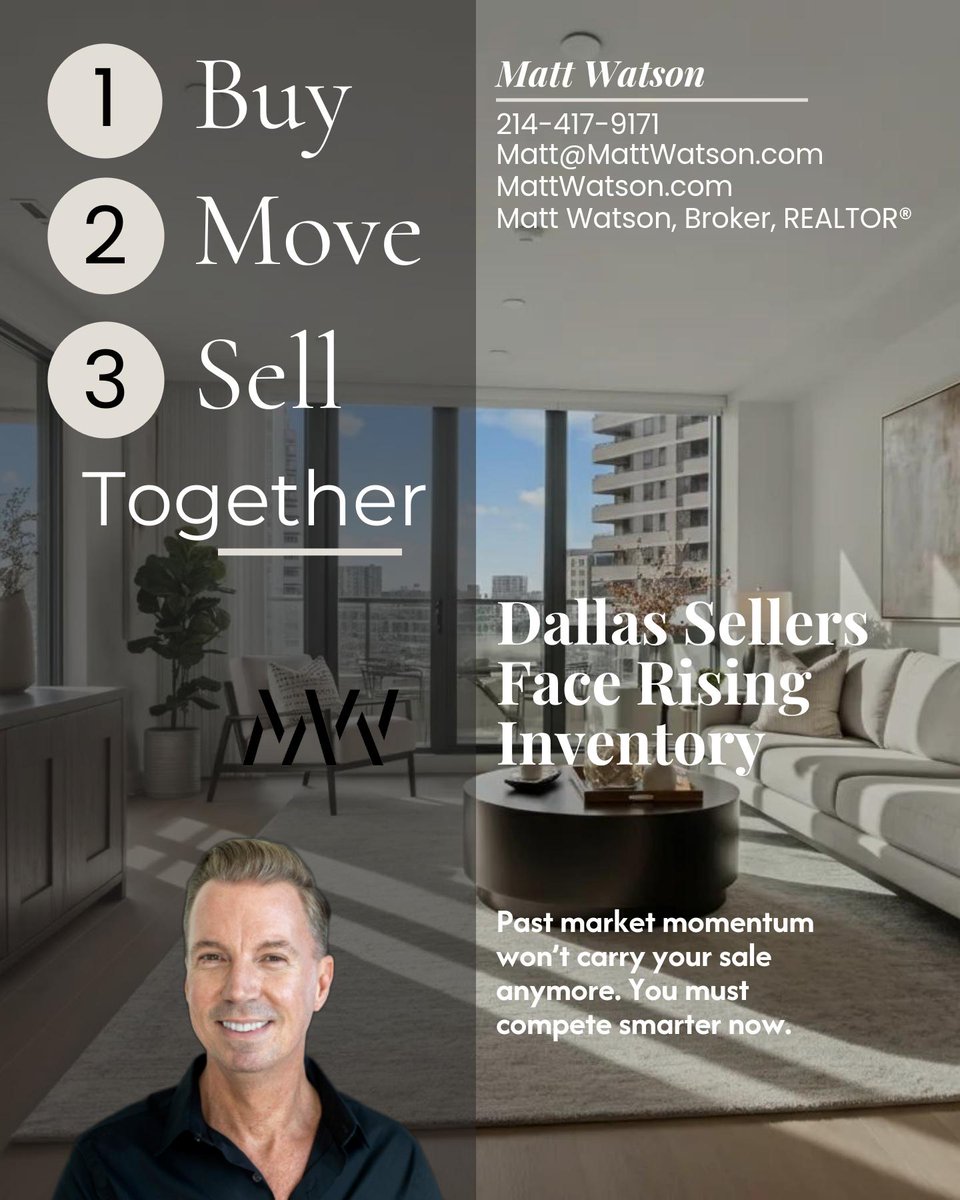 MattWatsonCom's tweet photo. Dallas sellers can’t rely on momentum, rising inventory means your strategy must stand out with pricing, incentives, and expert support. 🏡 What would make you pick one listing over another? https://t.co/TYBvQZyKjV