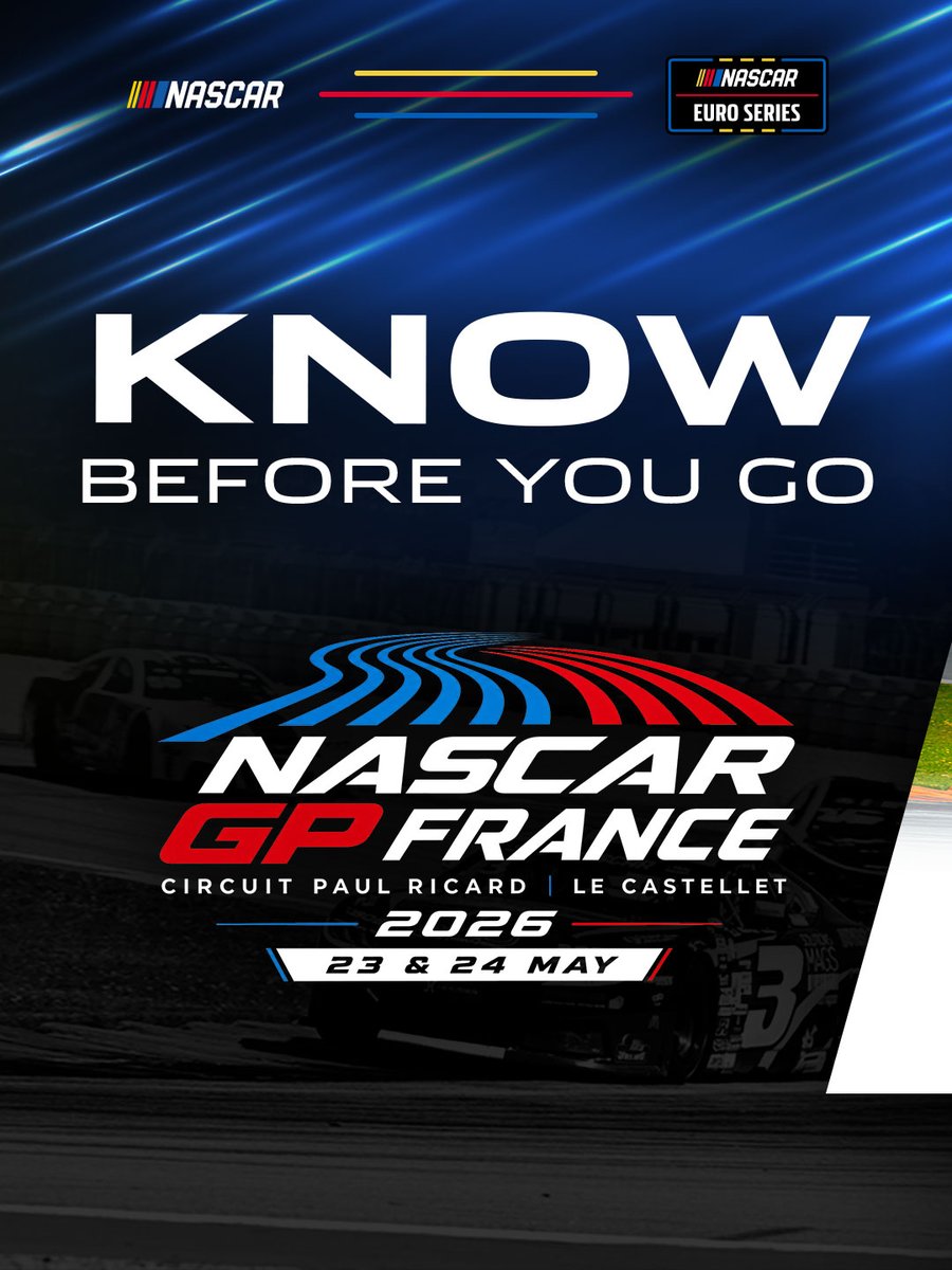 EuroNASCAR's tweet photo. We are for the first time at Circuit Paul Ricard with the @NASCAR Euro Series 🇫🇷 The championship heads to Le Castellet on May 23-24 🏁 A new challenge on a legendary circuit 🎯
Swipe through the slides for the full weekend schedule and streaming times 📺
👨🎨 @dpflug_ https://t.co/90SWCZB1BQ