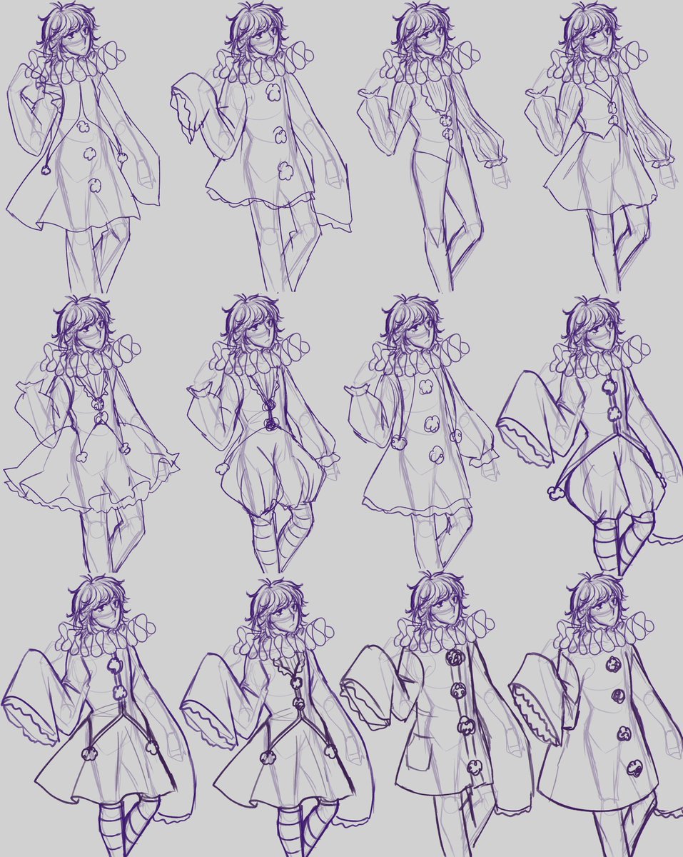 CrystalGameWork's tweet photo. We're trying to design the Pierrot love interest in our upcoming horror romance visual novel Harlequinade, but can't decide! Which design do you like best for him?

His name is Giles and he's a shy, introverted guy who loves animals but could talk all day about his pet mouse. https://t.co/tlKOODWudb
