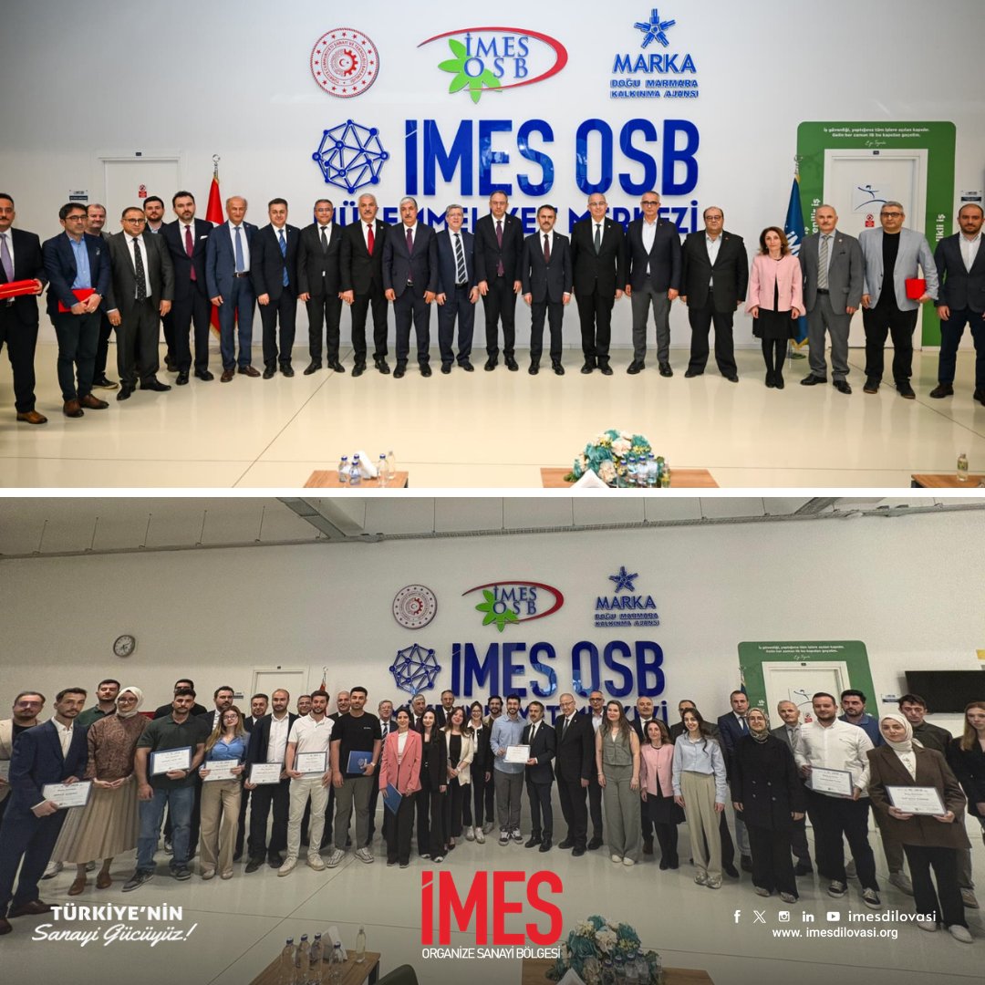 imesdilovasi's tweet photo. İstihdam Garantili Mühendis Geliştirme Programı Sertifika Törenimizi Gerçekleştirdik!  

İMES OSB’nin projelendirdiği, İMES OSB Mükemmeliyet Merkezi'nin yürüttüğü, Doğu Marmara Kalkınma Ajansı’nın (MARKA) destekleri, Kocaeli Üniversitesi ve Gebze Teknik Üniversitesi iş birliğiyle gerçekleştirdiğimiz "İstihdam Garantili Mühendis Geliştirme Programı Sertifika Töreni’ni" büyük bir gururla tamamladık.

Programımıza; Kocaeli Valisi Sayın İlhami Aktaş, Kocaeli Üniversitesi Rektörü Sayın Prof. Dr. Nuh Zafer Cantürk, Kocaeli Büyükşehir Belediye Başkan Vekili Sayın Hasan Soba, Dilovası Kaymakamı Sayın Dr. Metin Kubilay, Dilovası Belediye Başkanı Sayın Ramazan Ömeroğlu, Gebze Ticaret Odası Başkanı Sayın Abdurrahman Aslantaş, Doğu Marmara Kalkınma Ajansı Genel Sekreteri Sayın Dr. Mustafa Çöpoğlu, İKDAY Yönetim Kurulu Başkanı Sayın Ahmet Koşkan, İMES OSB Yönetim Kurulu Başkanımız Sayın Ahmet Tokkan, İMES OSB Yönetim Kurulu Başkan Vekilimiz Sayın Kerim Çolakoğlu ve beraberindeki yöneticilerimiz, İMES OSB Bölge Müdürümüz Sayın Onur Kesici, İMES OSB Mükemmeliyet Merkezi Müdürümüz Sayın Deniz Aygan ve istihdam sağlayan firmalarımız ile kursiyer mezun öğrencilerimiz katılım sağladı.  

Gerçekleştirilen program kapsamında 31 mühendis adayımız toplam 224 saatlik eğitim sürecini başarıyla tamamlamış, program sonunda kursiyerlerimizin istihdamı sağlanmıştır.  

Üniversite-sanayi iş birliğinin güçlü bir örneği olan bu programla genç mühendislerimizi üretim ekosistemine kazandırmanın gururunu yaşıyoruz.  

Başta katkı sunan tüm paydaşlarımız olmak üzere emeği geçen herkese teşekkür ediyor, mezun olan genç mühendislerimize çalışma hayatlarında başarılar diliyoruz.

@kocaelivaliligi
@kocaelibld
@kou92official
@GtuEduTr
@tcdilovasi
@DilovasiBld
@GebzeTicOdasi
@DoguMarmaraMrka
@imm2020_

#İMESOSB #MühendisGelişimProgramı #İstihdamGarantiliEğitim #SanayiÜniversiteİşBirliği #Kocaeli #GençMühendisler #İstihdam