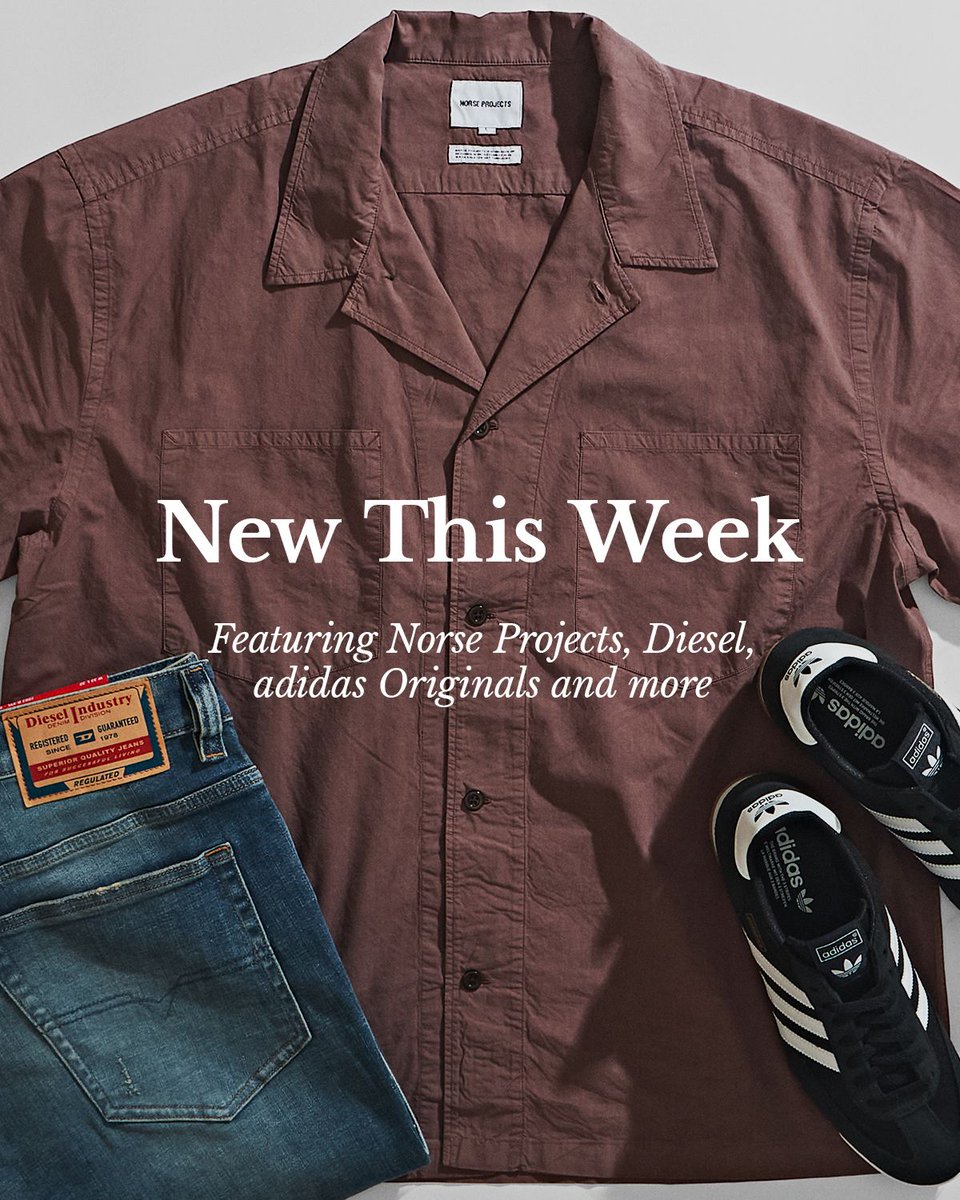 MainlineMen's tweet photo. New this week 📲
Featuring new season arrivals by Norse Projects, premium denim cuts by Diesel, a footwear re-stock with adidas Originals and more. https://t.co/w5ZycnB9Ev