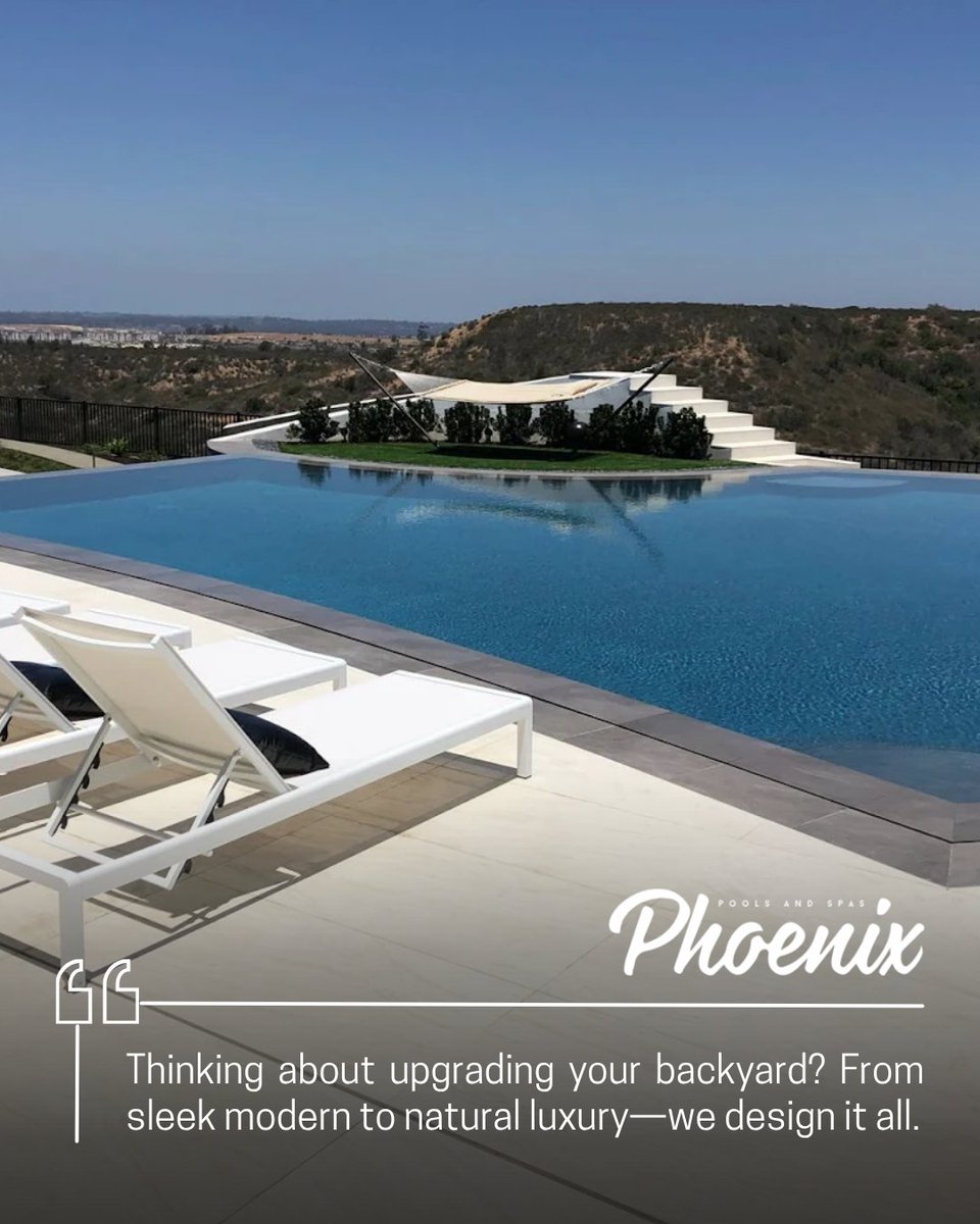 PhoenixPoolsSpa's tweet photo. Thinking about upgrading your backyard? From sleek modern to natural luxury—we design it all.
.
.
#infinitypool #temeculaliving #riversidecounty #custompools #luxurybackyard #pooldesign #outdoorliving #temeculahomes #vanishingedge #temecula #phoenixpoolsandspa https://t.co/RqIELuXaNY