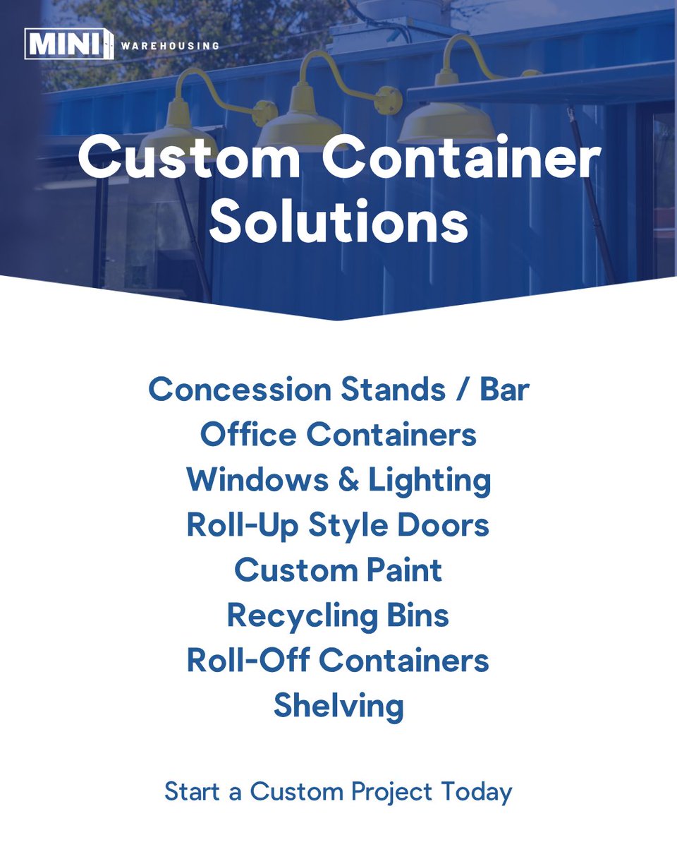 MiniWarehousing's tweet photo. Your business is unique, and your space should be too. 🛠️ 

Let's build exactly what you need. 🏗️💡 

☎️ 1(800) 548-5408
📩 info@miniwarehousing.com
🌐https://t.co/tei9DYm1qV 

#CustomContainers #MobileOffice #StorageSolutions #MiniWarehousing #CustomBuild https://t.co/eAJet77SDI