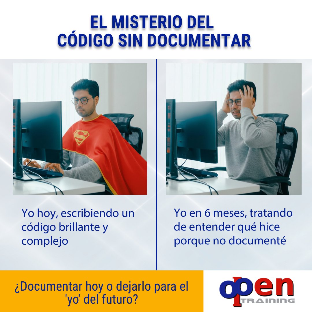 OpenTrainingGT's tweet photo. Todos hemos sido ese "yo del futuro" que hereda un código sin un solo comentario y pasa horas descifrando su propia lógica. 🧠🕵️‍♂️

👇 Confiesen: ¿Qué es lo más extraño que han encontrado en un comentario de código (o la falta de él)? Los leemos en los comentarios. https://t.co/mcnmGtJwxf