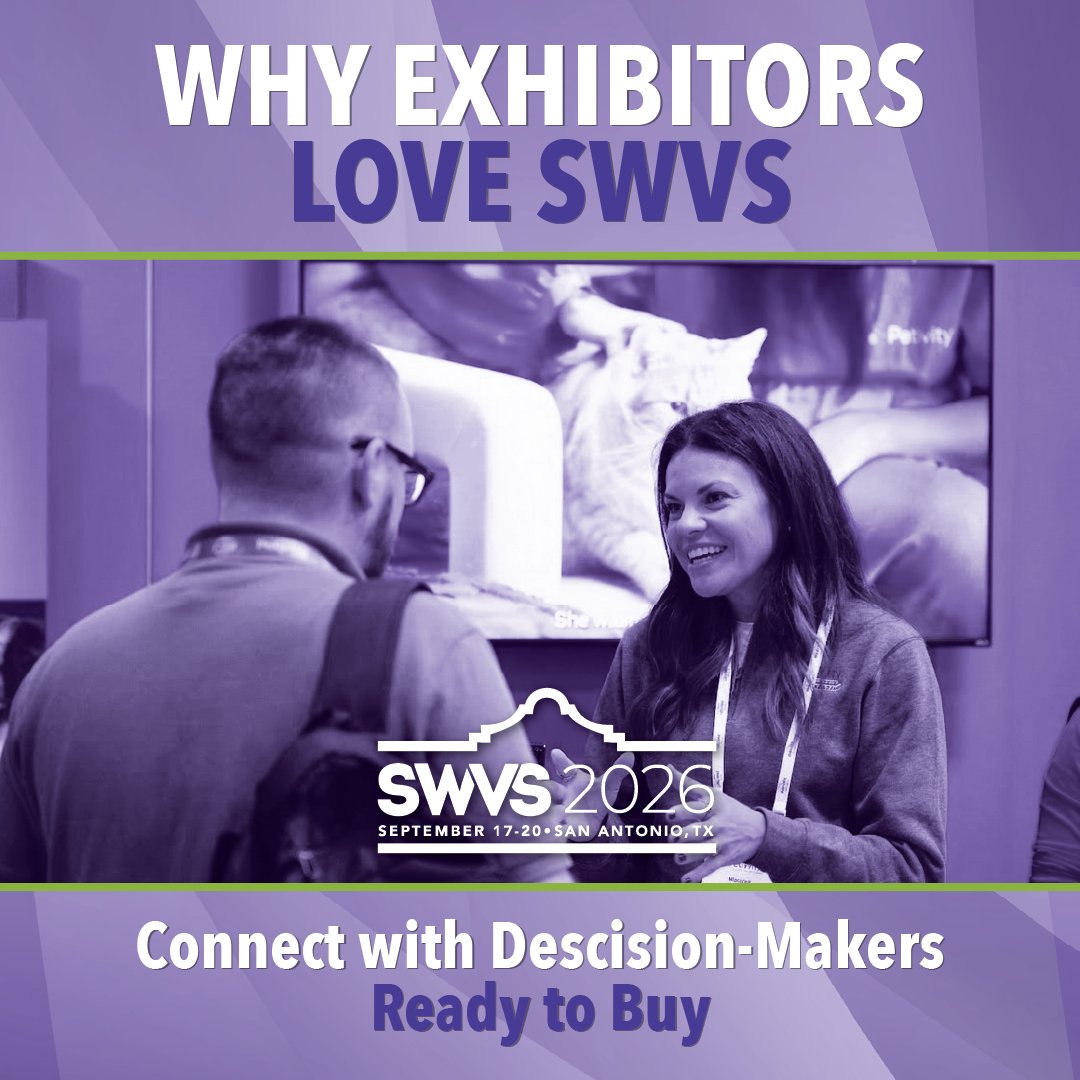 SWVS's tweet photo. Come on in! With 200+ industry partners, our Exhibit Hall is the hub for hands-on learning and new tech. Catch up with the community: see y’all there! 🤠✨

#SWVS2026 #VeterinaryMedicine #VetCE #ExhibitHall #VetLife #SouthernHospitality #ProfessionalDevelopment https://t.co/aXpFOnH90Z