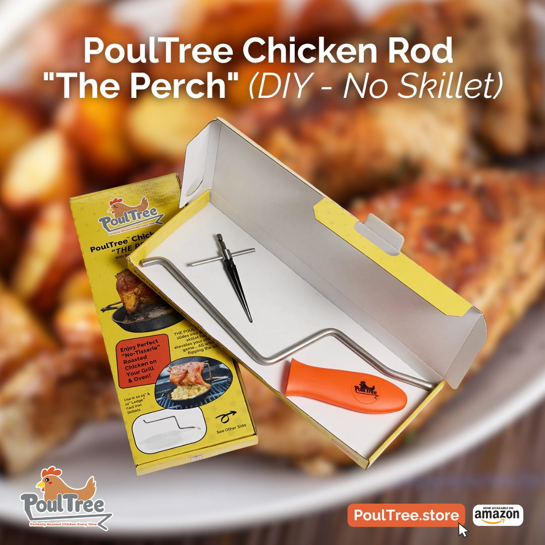 PoulTreeStore's tweet photo. Engineered for better roasting 🍗✨

Made with marine-grade stainless steel, PoulTree is built to last and designed to position your chicken for even cooking using natural convection heat like an air fryer, but for whole chicken.

https://t.co/oUb65hSC3H https://t.co/e9Cnl73K5x