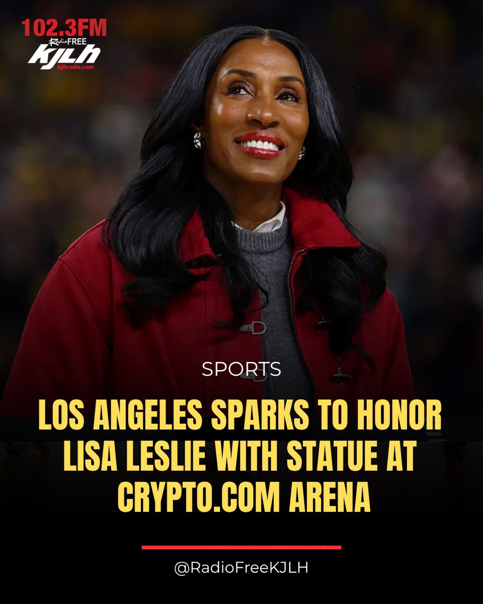 RadioFreeKJLH's tweet photo. #RadioFreeSports 🏀 Legendary WNBA icon Lisa Leslie is getting her flowers! The Los Angeles Sparks will honor the Hall of Famer with a statue outside https://t.co/TUvrHtIAWb Arena. The unveiling is scheduled for September 20! #RadioFreeKJLH #WeAreYou https://t.co/ES2WBR0bJp