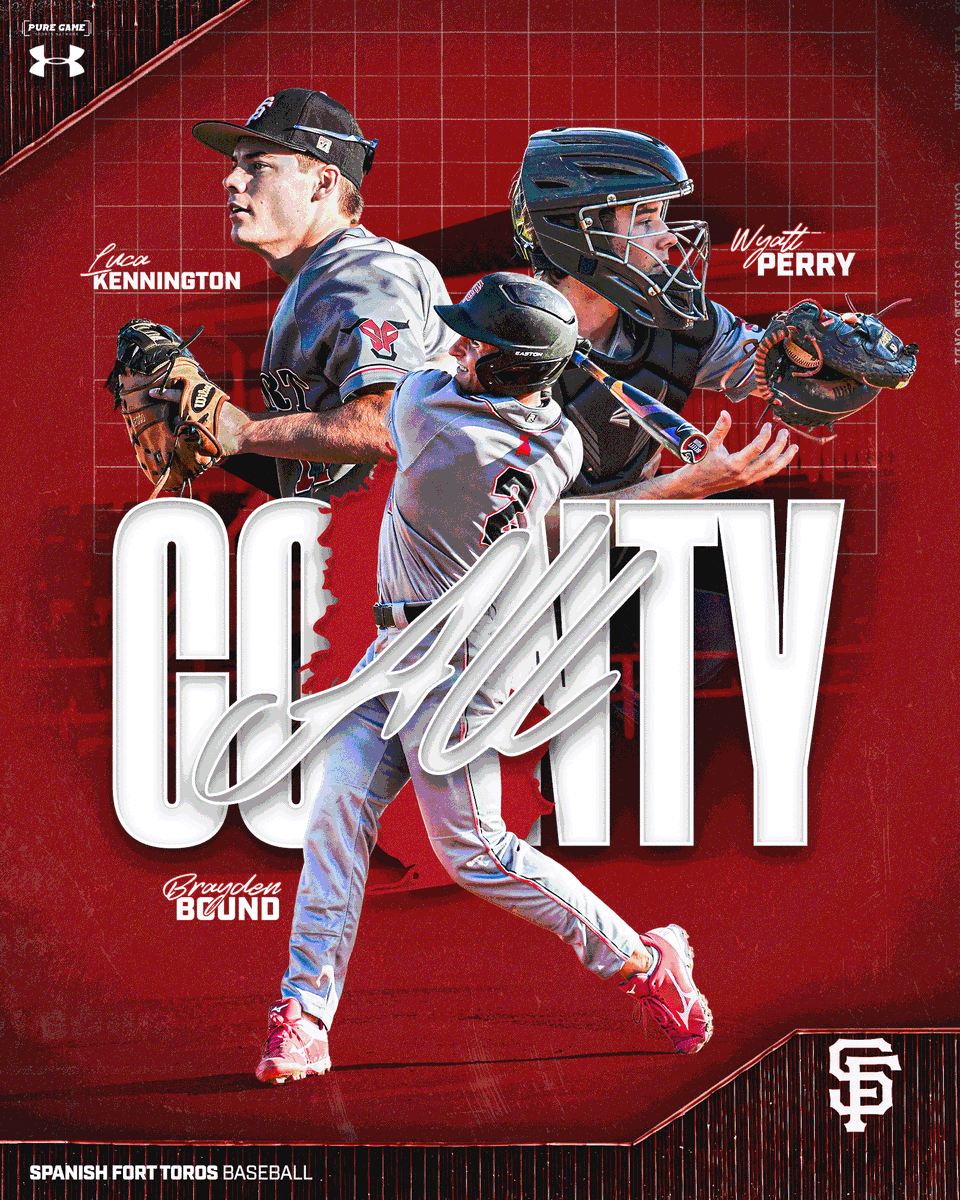 SpanishFortBsbl's tweet photo. Congratulations to Brayden, Luca and Wyatt for making All Baldwin County. https://t.co/eJ963fK558