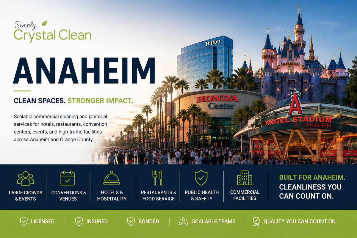 SimplyCrystalC2's tweet photo. We provide Commercial Cleaning, Janitorialservices, and custodian services in Anaheim. Size does not matter.
#simplycrystalclean #anaheim #commercialcleaning #janitorialservices https://t.co/4B6NLu0rUj