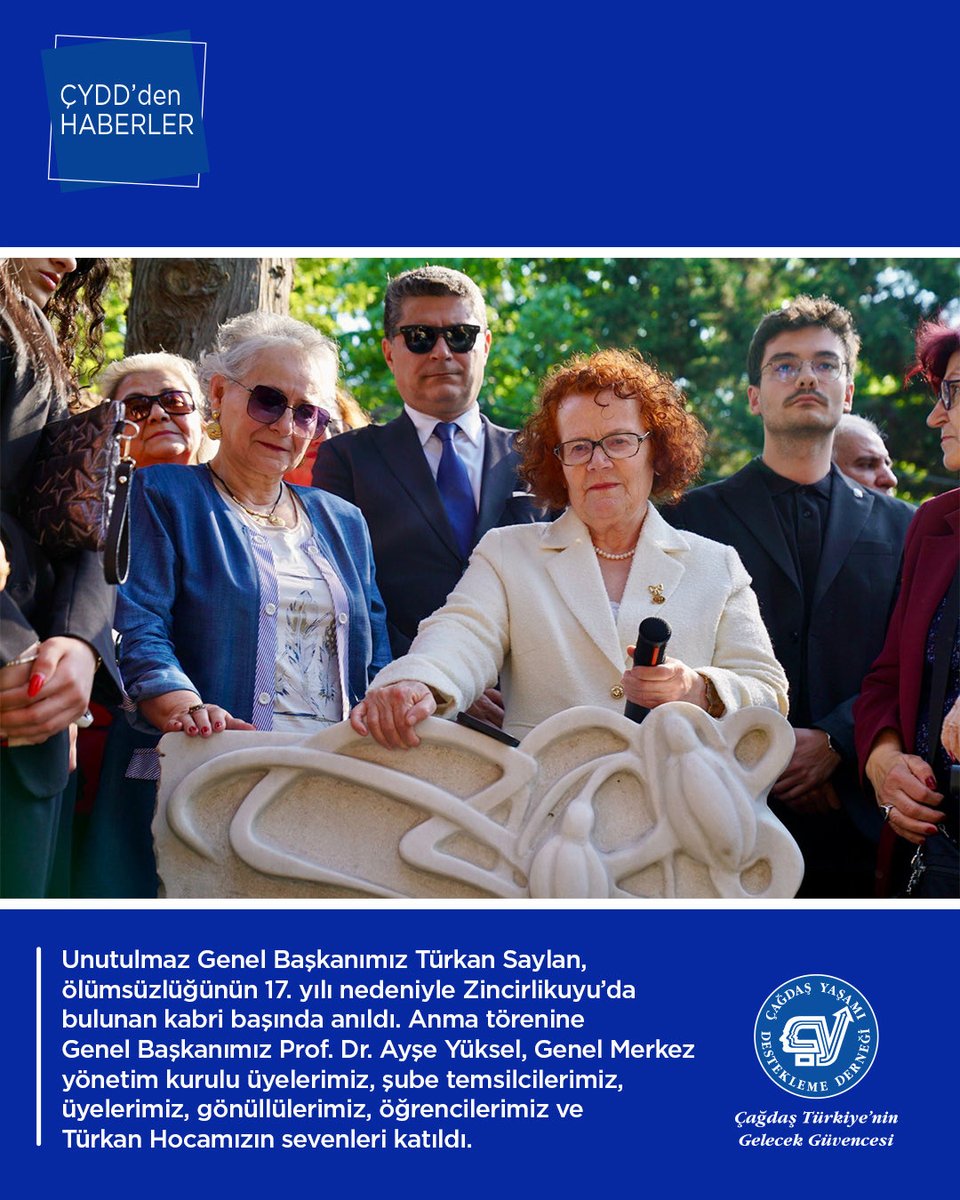 CagdasYasamDD's tweet photo. Unutulmaz Genel Başkanımız Türkan Saylan, ölümsüzlüğünün 17. yılı nedeniyle Zincirlikuyu’da bulunan kabri başında anıldı. Anma törenine Genel Başkanımız Prof. Dr. Ayşe Yüksel, Genel Merkez yönetim kurulu üyelerimiz, şube temsilcilerimiz, üyelerimiz, gönüllülerimiz, öğrencilerimiz ve Türkan Hocamızın sevenleri katıldı.

#TürkanSaylan 
#GelecekGüvencesi 
#ÇağdaşYaşamıDesteklemeDerneği