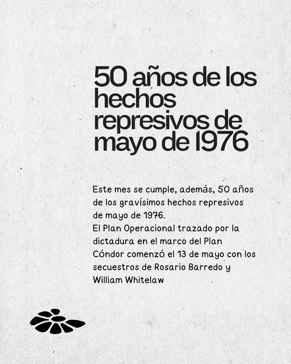 LaVertienteFA's tweet photo. A 50 años de los crímenes de mayo de 1976, reafirmamos nuestro compromiso con la verdad, la memoria, la justicia y la reparación. https://t.co/aY6pimBMlg