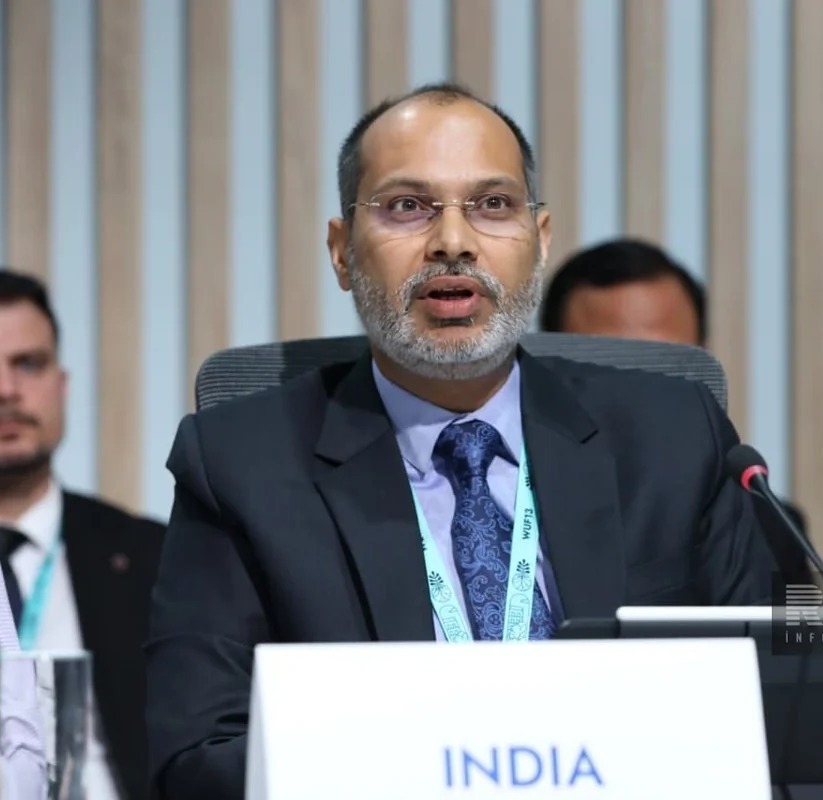 indembassybaku's tweet photo. India’s official statement during the 13th Session of the World Urban Forum #WUF13 being held in Baku, Azerbaijan from 17th – 22nd May 2026, under the theme “Housing the world: Safe and resilient cities and communities”. The Indian side is  represented by Sh. Kuldip Narayan, Joint Secretary & Mission Director, Housing for All Mission, Ministry of Housing and Urban Affairs.