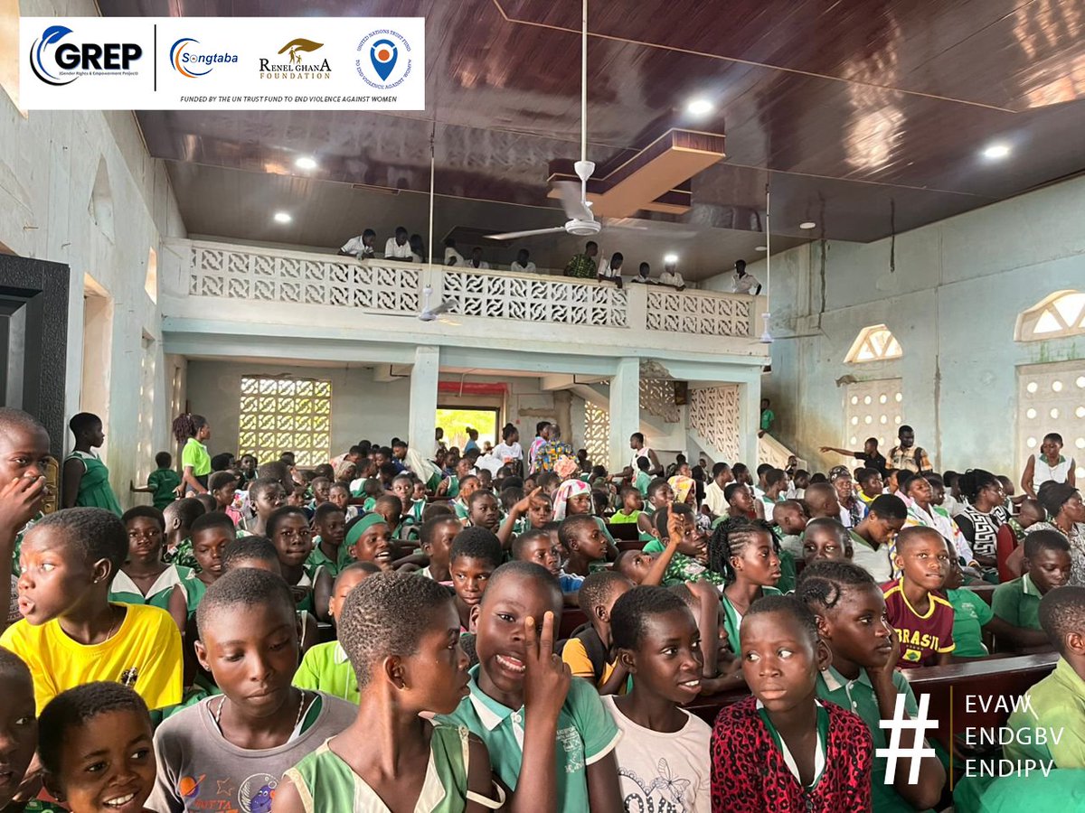 Renel_GF's tweet photo. Students in Ekumfi used drama, music, and storytelling to raise awareness on IPV and witchcraft accusations during a community engagement programme organized with support from the UN Trust Fund and Songtaba NGO.

✅ No to Violence
✅ Yes to Peace &amp; Inclusion
#EndViolence https://t.co/xDFaYyjr8F