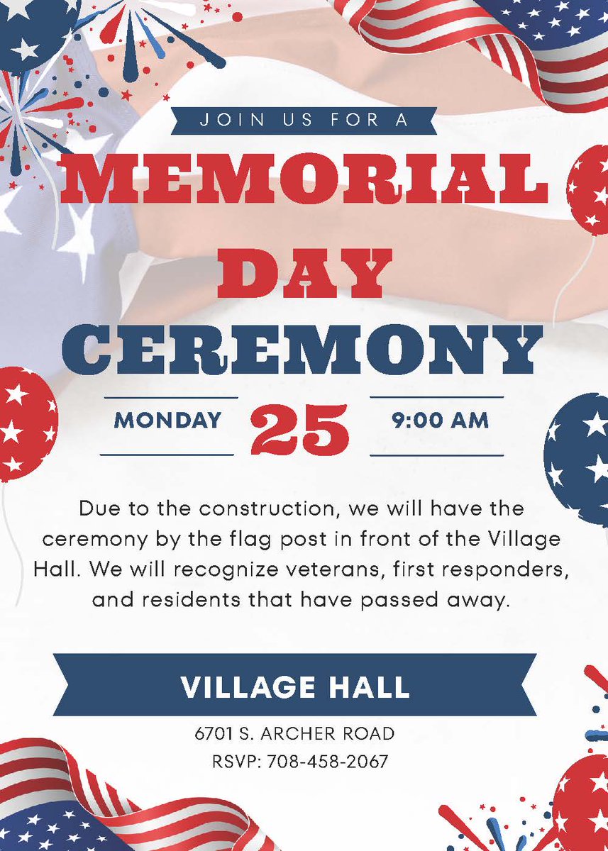 BedfordPark_IL's tweet photo. Come join us as we honor our veterans and first responders. #veterans #memorialday #bedfordpark #firstresponders https://t.co/gV0frXKGSL