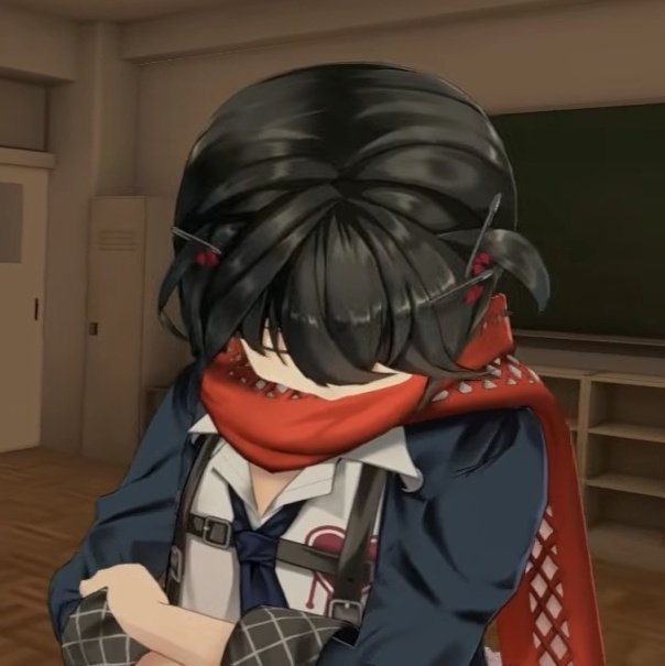 mashiroiscute's tweet photo. Mashiro chewing on his muffler again https://t.co/DSpexfuuh8
