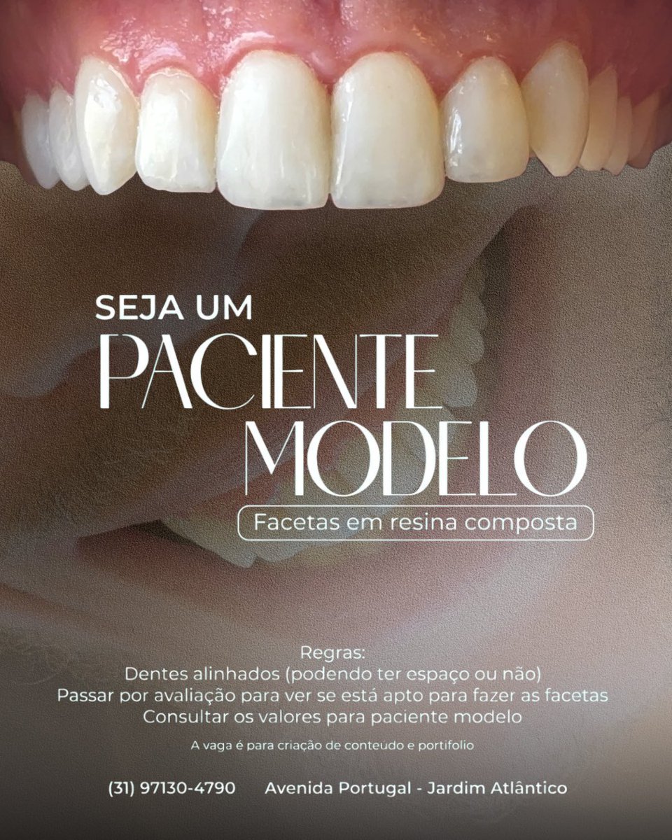 uailuks's tweet photo. ✨ SELEÇÃO DE PACIENTE MODELO PARA TRANSFORMAÇÃO DO SORRISO ✨ https://t.co/JQhfsqPrSo