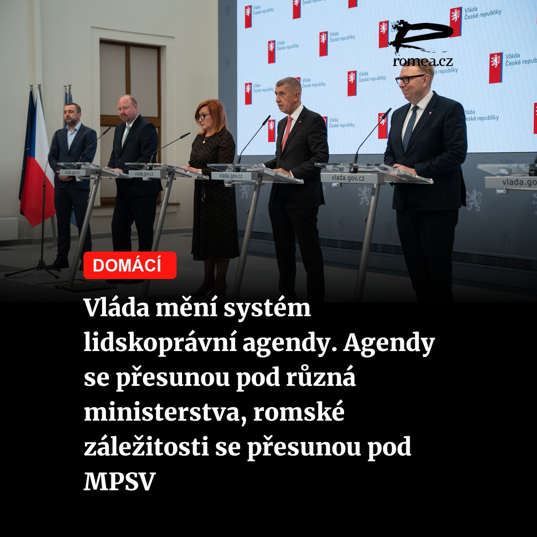 romeanews's tweet photo. https://t.co/mJ7hfEjbam
⚖️ Vláda mění systém lidskoprávní agendy.
Část agend dosud vykonávaných na Úřadu vlády ČR se má od 1. července přesunout pod jednotlivá ministerstva. Romské záležitosti mají nově spadat pod Ministerstvo práce a sociálních věcí, lidská práva a rovné zacházení pod Ministerstvo spravedlnosti a národnostní menšiny pod Ministerstvo kultury.
Bývalá vládní zmocněnkyně pro lidská práva Klára Laurenčíková krok kritizuje a varuje před oslabením nadresortní koordinace.
👉 Více v článku na https://t.co/LoZzhwiZeM.

#romea #romeacz #Romove #LidskaPrava