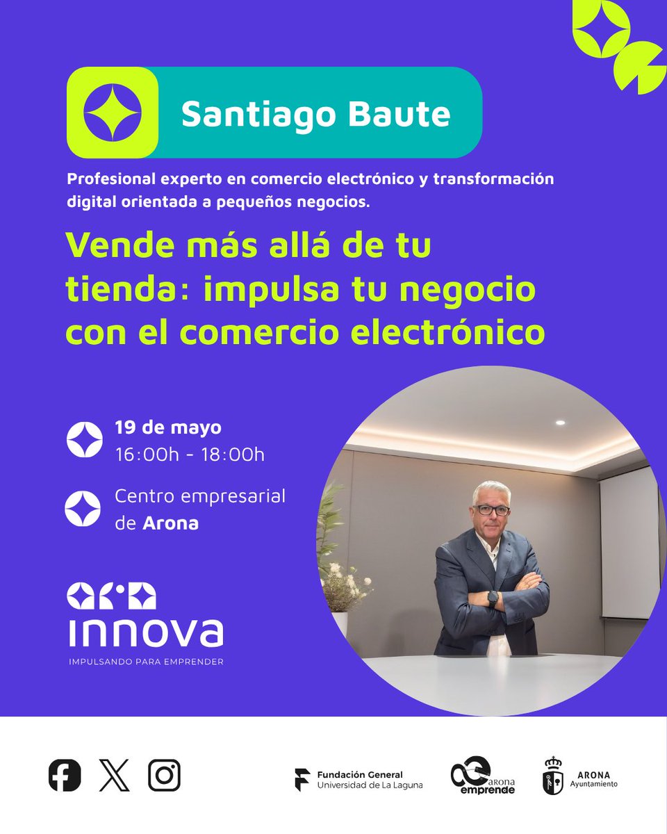 emprendeull's tweet photo. 🚨¡Últimas plazas disponibles!

Este martes 19 de mayo celebramos la píldora formativa: “Vende más allá de tu tienda: impulsa tu negocio con el comercio electrónico” https://t.co/9msottQxWn