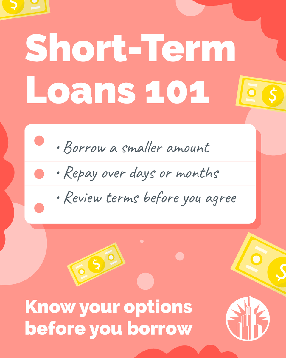 CheckCity's tweet photo. Short-term loans are designed for temporary financial needs and are typically repaid over a shorter period of time. Understanding how they work can help you make informed decisions. Terms, amounts, and approvals vary. https://t.co/objKNWZ1Hr #CheckCity #CashAcademy https://t.co/rQgbHTQYlY