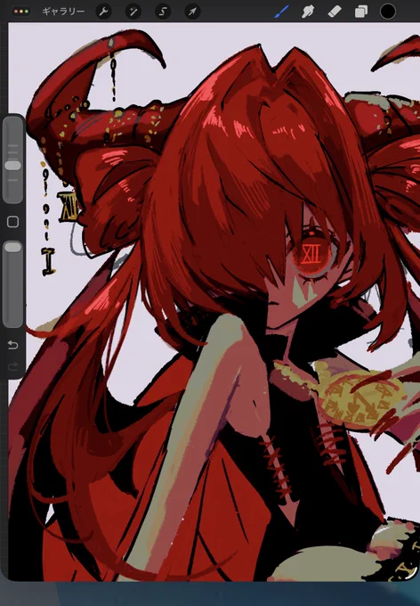 ワンドロ + 加筆10分 魔王 × 時計 OC