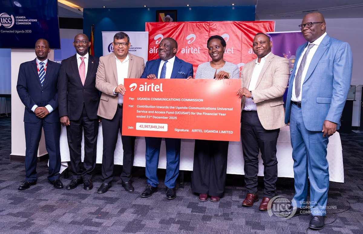 DamalieNd53457's tweet photo. Airtel Uganda dropped 2% of its gross annual revenues into #UCUSAF, boosting digital inclusion & internet access for underserved communities nationwide. #ConnectedUg2030 #DigitalUganda #GoldenPosts @bbossa @ConsumerUCC @UCC_Official @UCC_ED @edith_namayanja https://t.co/IZnd5WUn5m