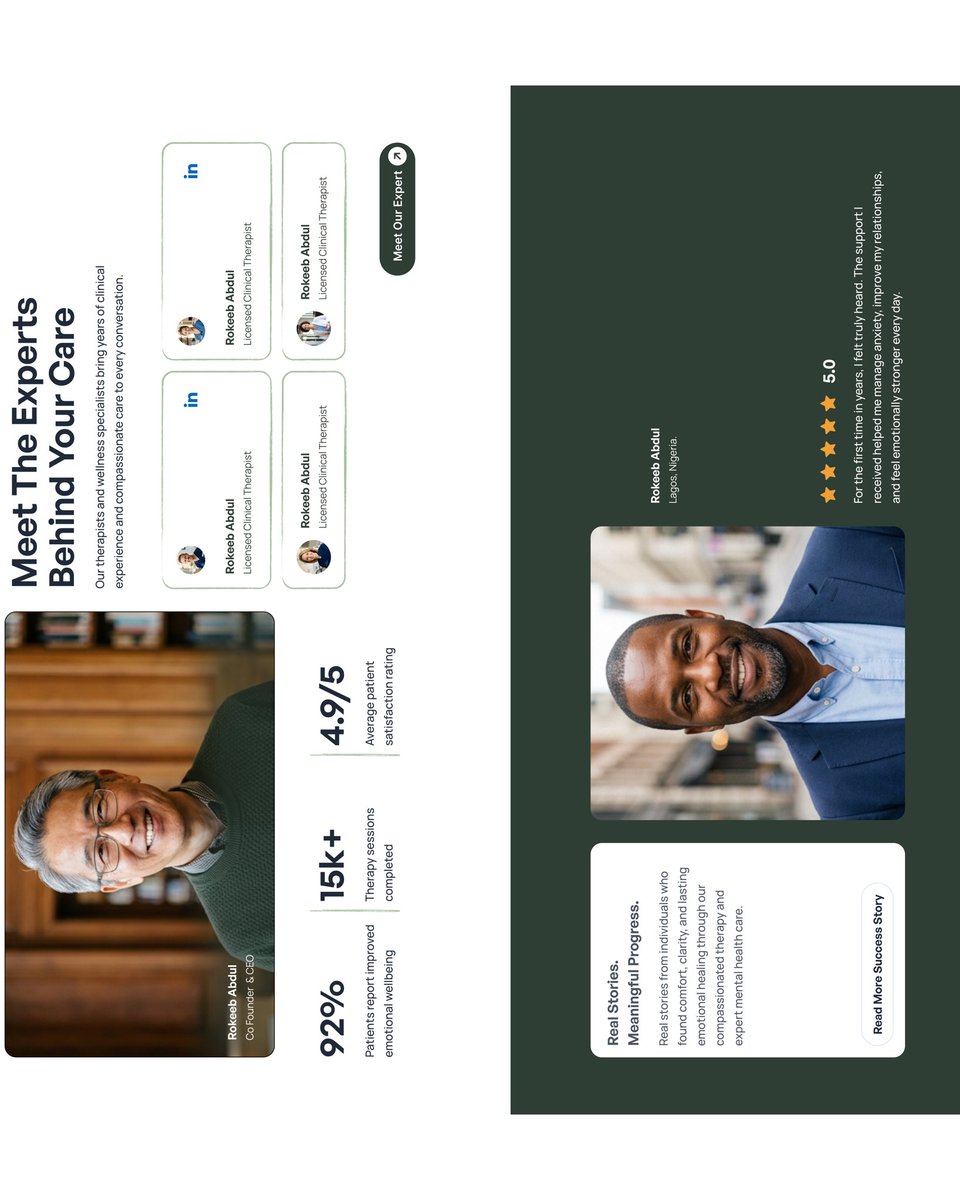 KingRobec's tweet photo. Mental Health Clinic Landing Page

Designed with a clean, clinical, yet comforting aesthetic, it features clear service breakdowns, real patient testimonials, and an approachable layout to build trust and ease anxiety.

Open for new design collaborations! https://t.co/ftJI9TP7ju