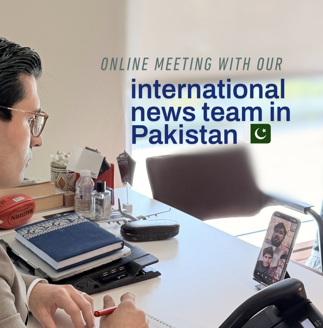 Kablano's tweet photo. Had an online meeting with our international news team in Pakistan working on our Urdu-language news platform.

We discussed the latest updates across our company’s international news operations, shared ideas, and caught up on ongoing projects as we continue strengthening our presence and expanding our work in Pakistan 🇵🇰
