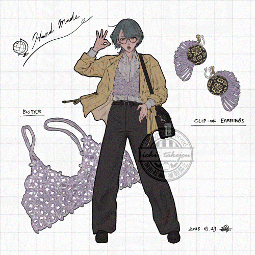 11take_w's tweet photo. いつかの私服とハンドメイド👌

#illustration #fashion #ファッション https://t.co/zILXx21O7w