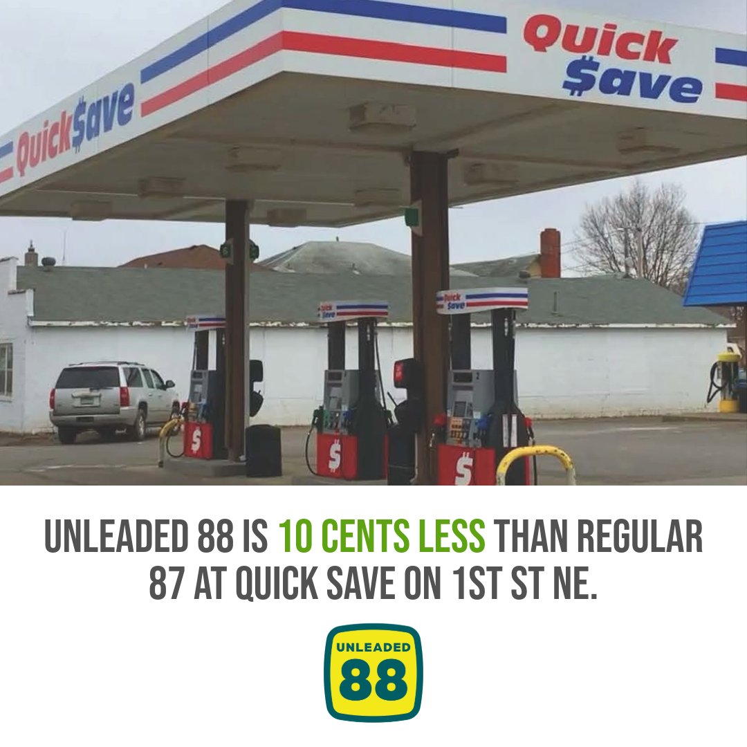 BetterFuel4MN's tweet photo. Unleaded 88 is 10 cents less per gallon than regular gas at Quick Save at 206 1st St NE in Little Falls! Get directions here: https://t.co/xzksUNwP9e https://t.co/WTC7HSd6rP