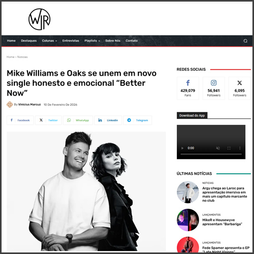 beunfolded's tweet photo. .@mikewilliamsdj  and @winonaoak  (Oaks) Unite on Honest and Emotional New Single “Better Now” @PortalWiR  https://t.co/PeqKqox2CO https://t.co/wDEQgGZToS